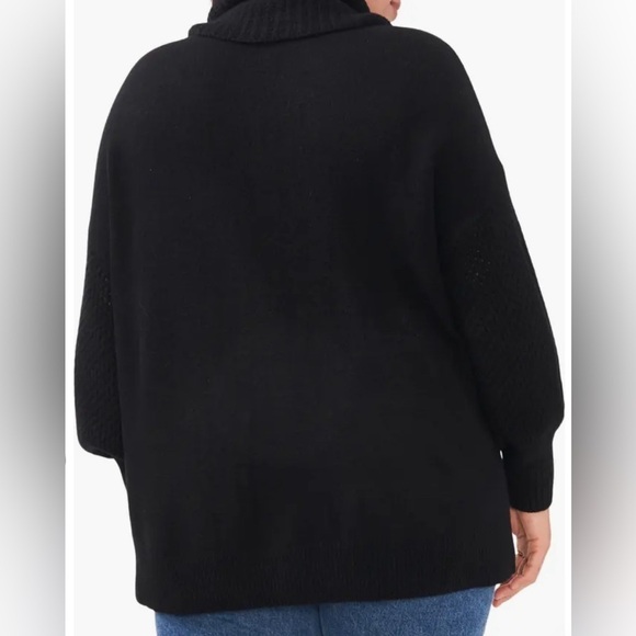 Vince Camuto Drop-Shoulder Turtleneck Sweater in Rich Black M - Picture 2 of 8